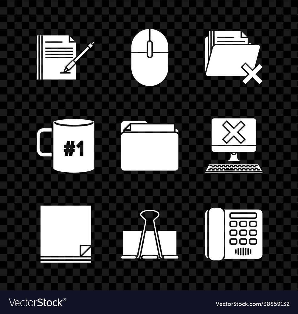 Set blank notebook and pen computer mouse delete
