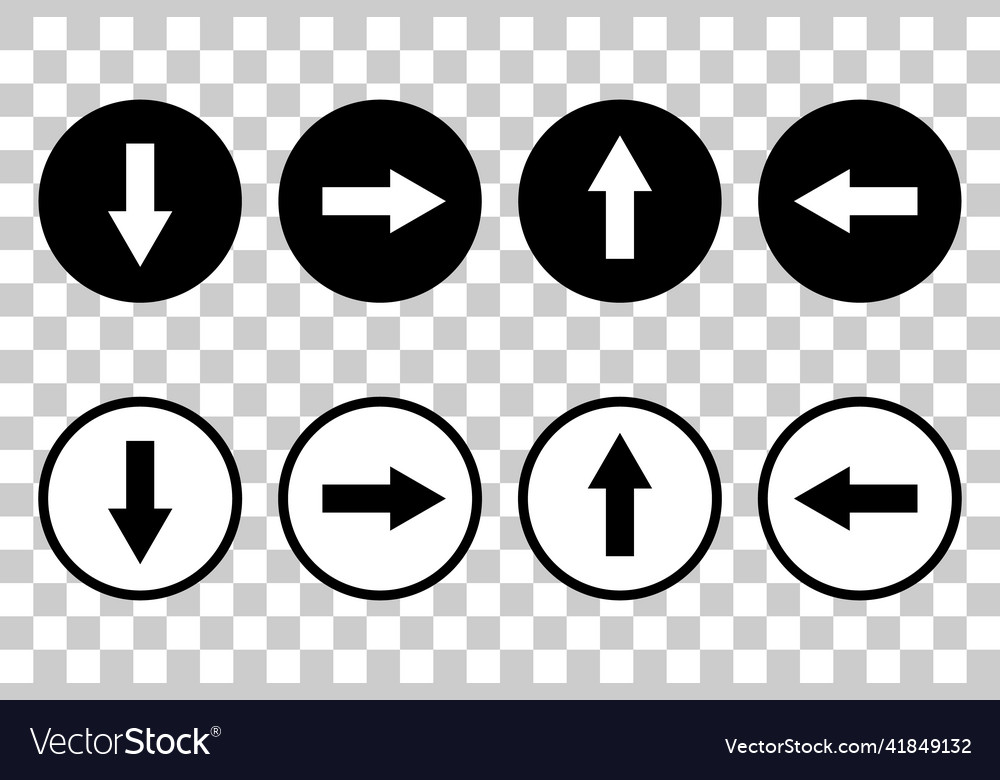 Set of up down left and right arrow icons