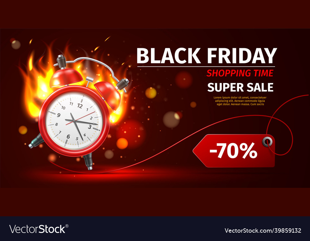 Shopping time clock last minute offer poster Vector Image