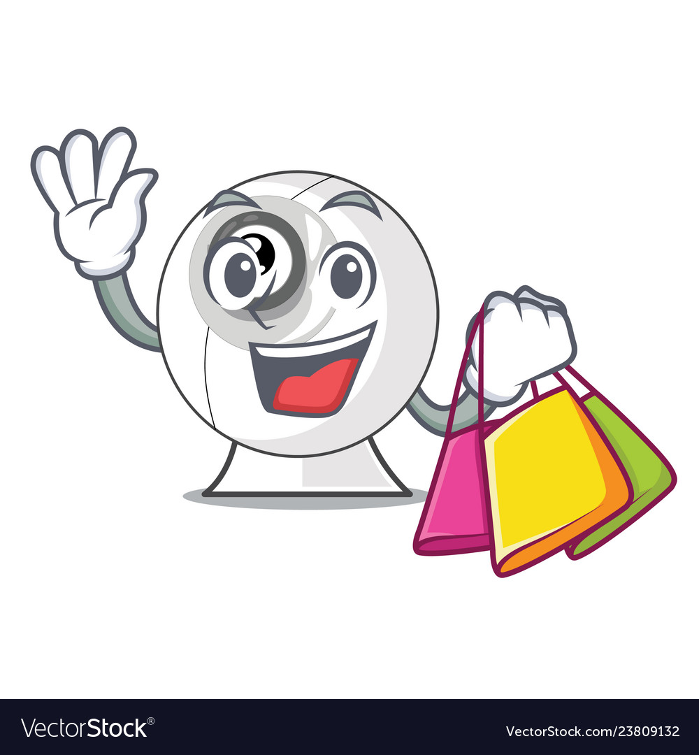 Shopping webcam on the computer table character