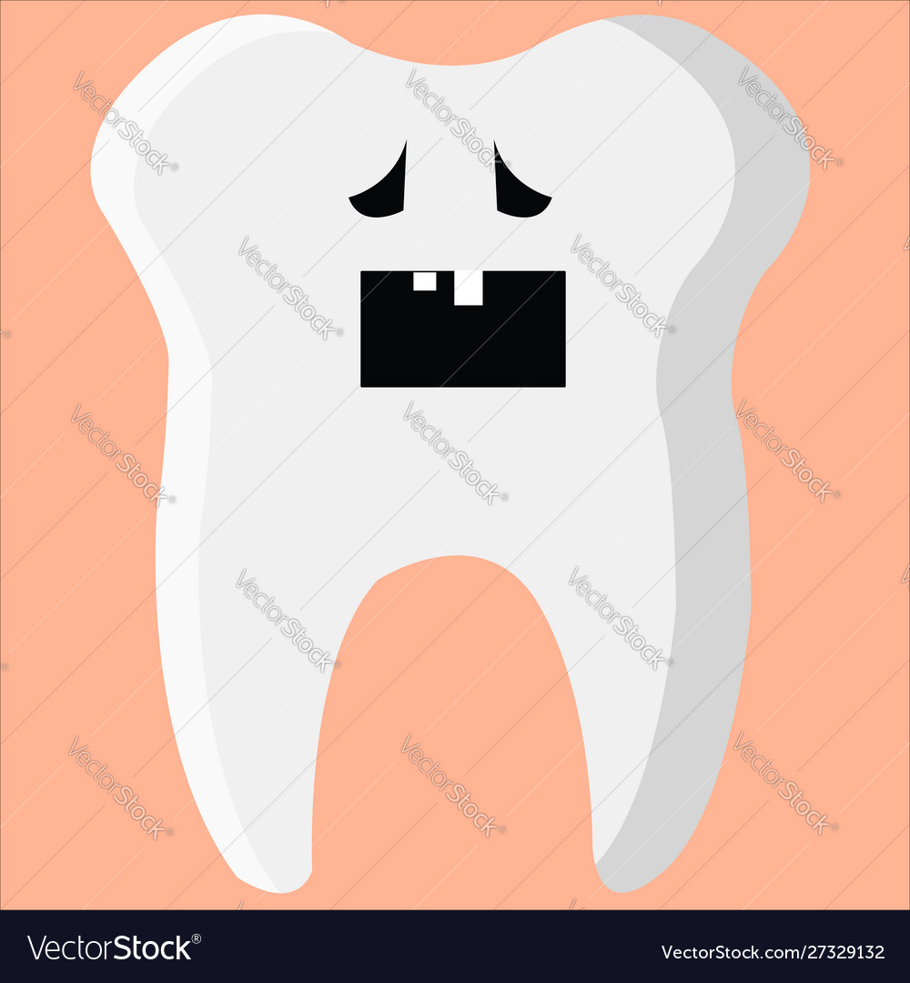 Tooth on white background