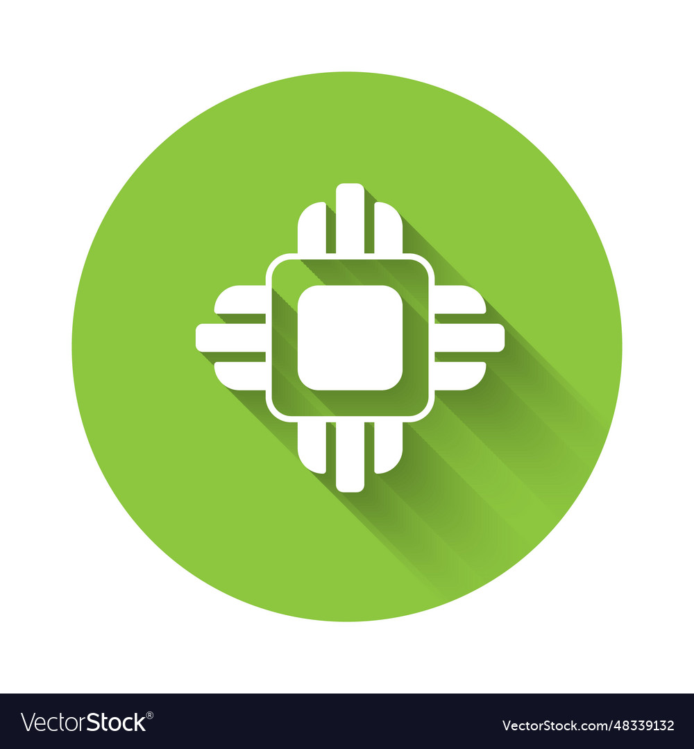 White computer processor with microcircuits cpu vector image White computer processor with microcircuits cpu