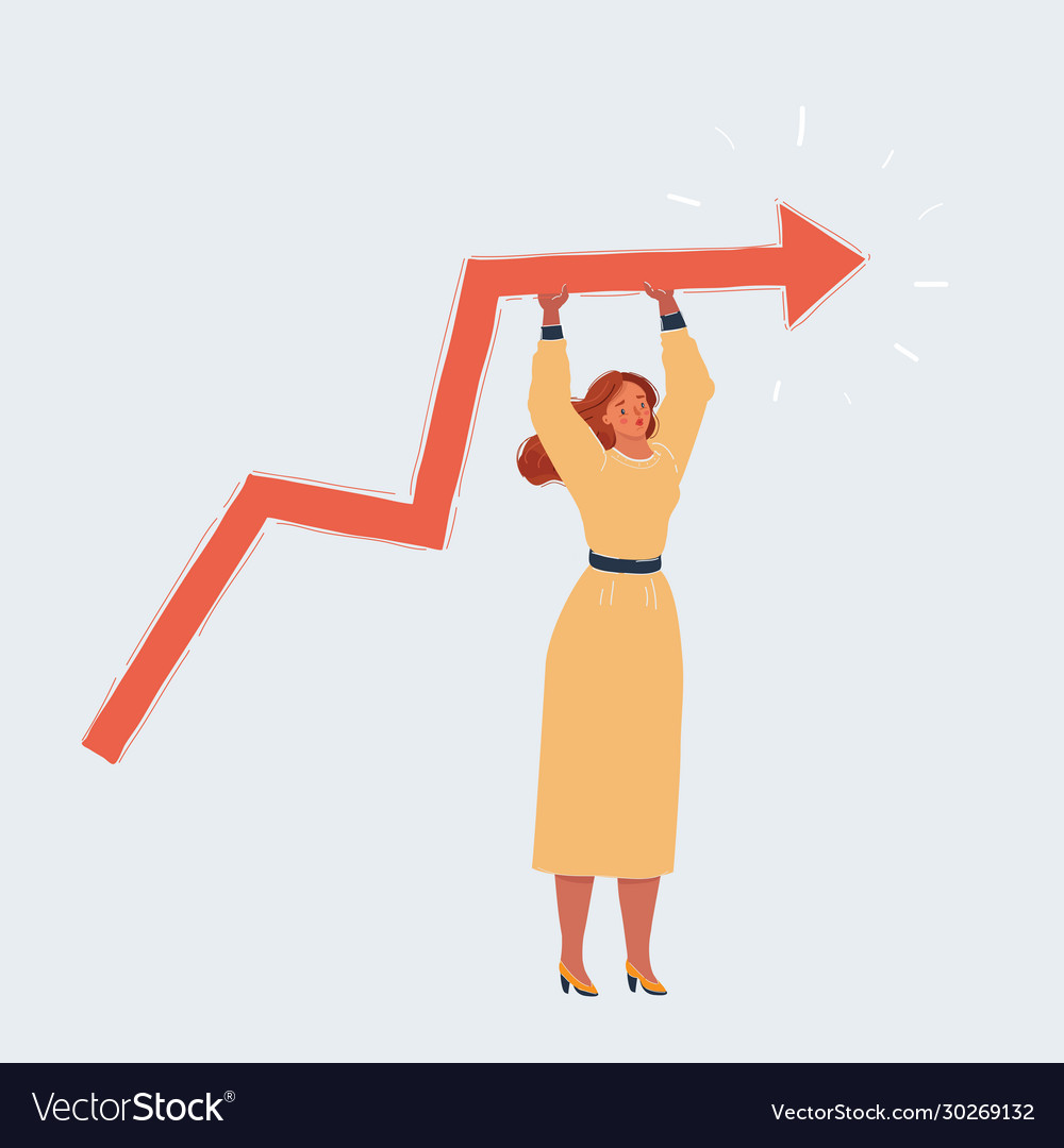 Woman support line on chart and does not allow vector image Woman support line on chart and does not allow