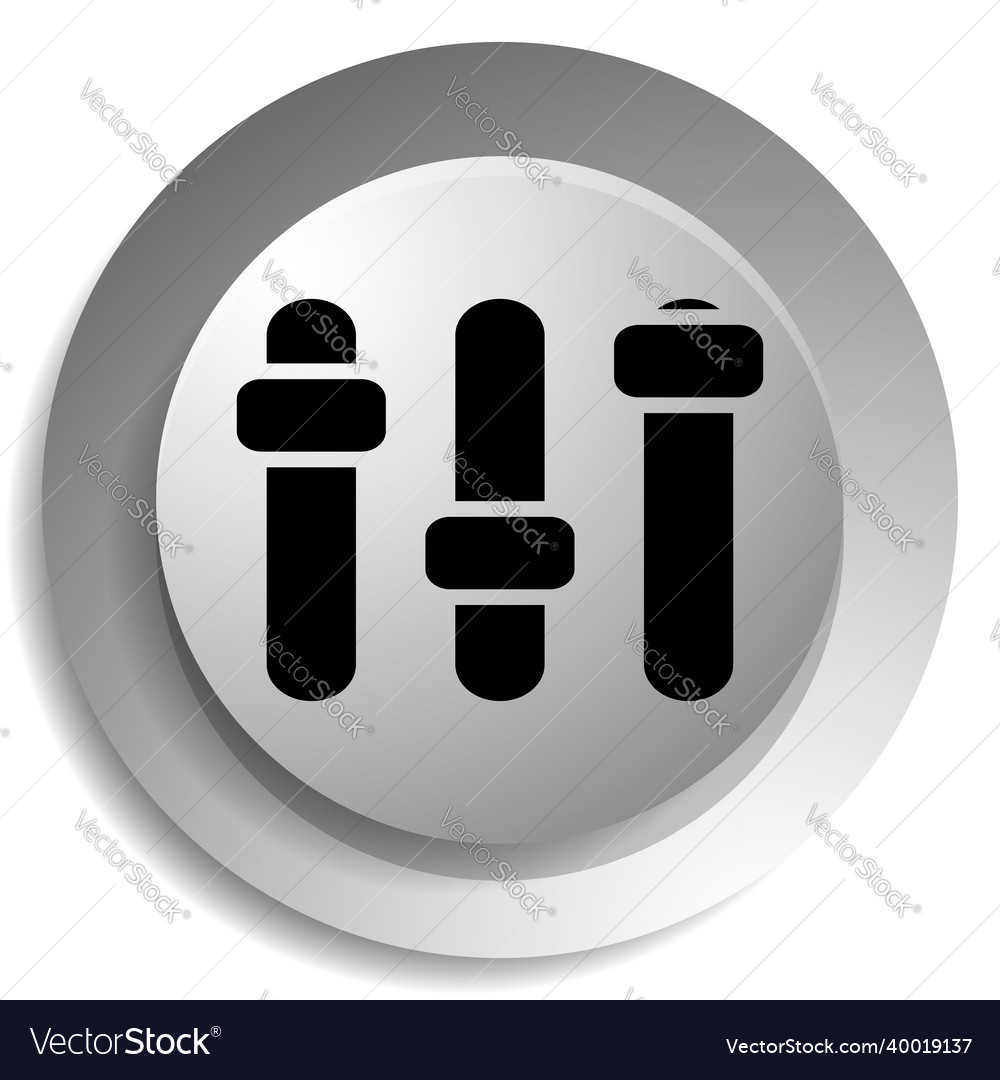 Adjuster slider tuner fader bars with levers knobs vector image Adjuster slider tuner fader bars with levers knobs
