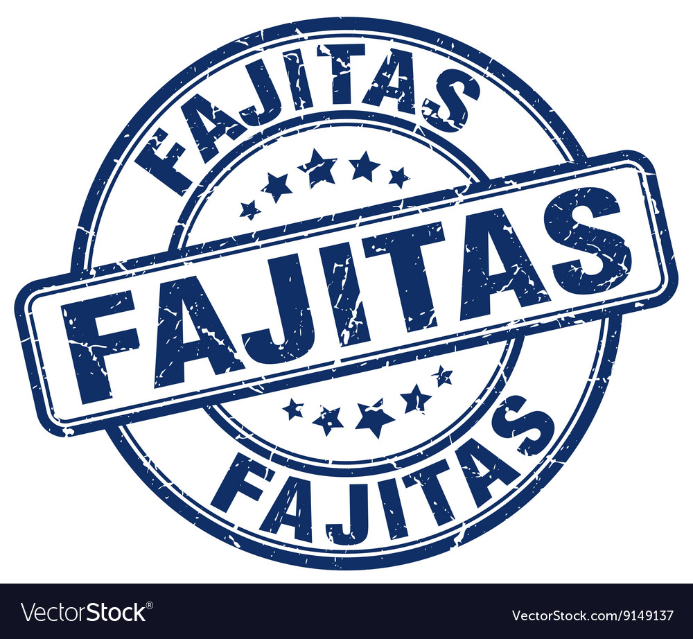 Fajitas blue grunge round vintage rubber stamp Vector Image