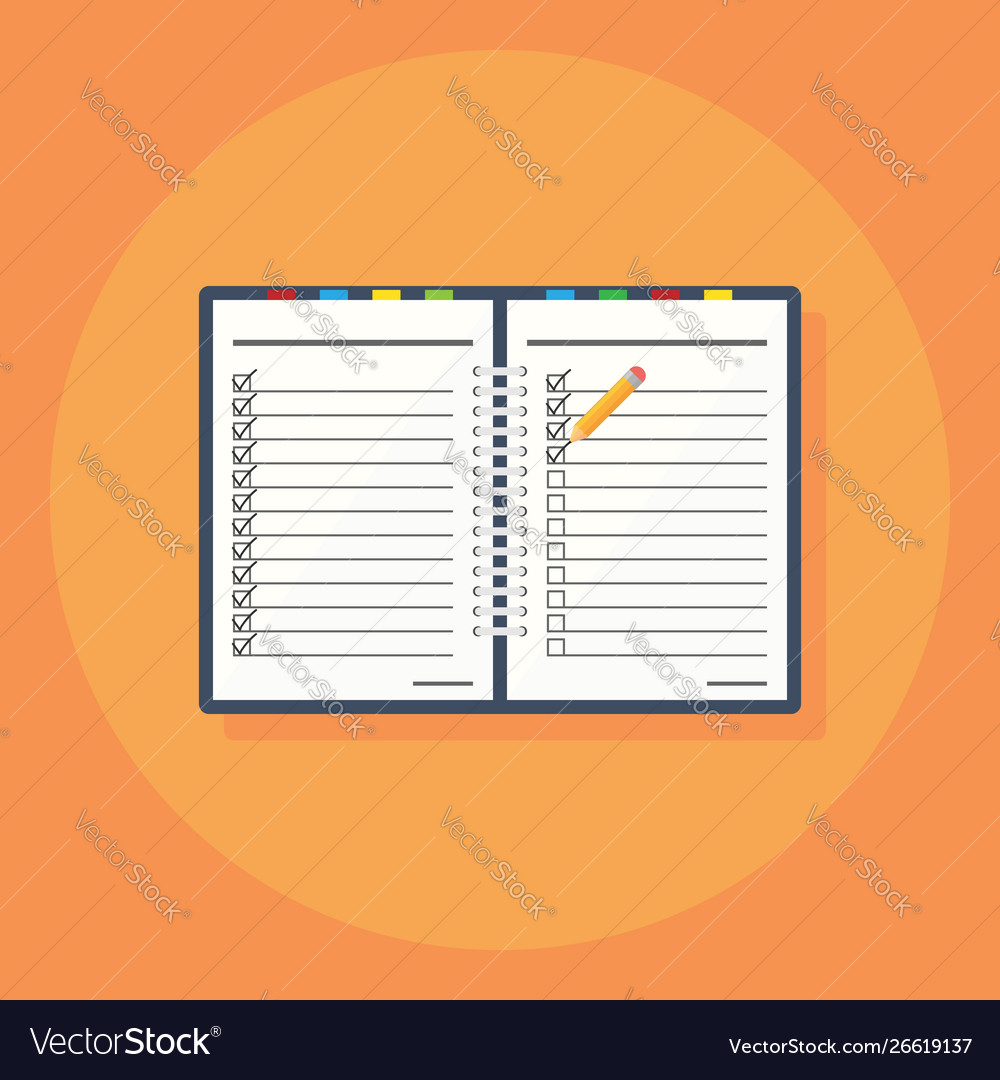 Notebook in a flat style icon vector image Notebook in a flat style icon