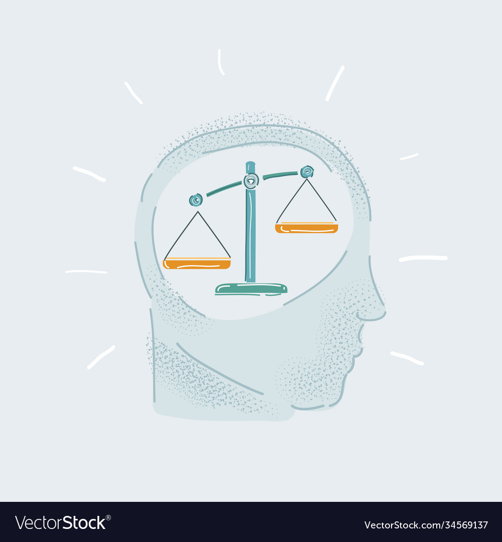 Scale balance in human head Royalty Free Vector Image