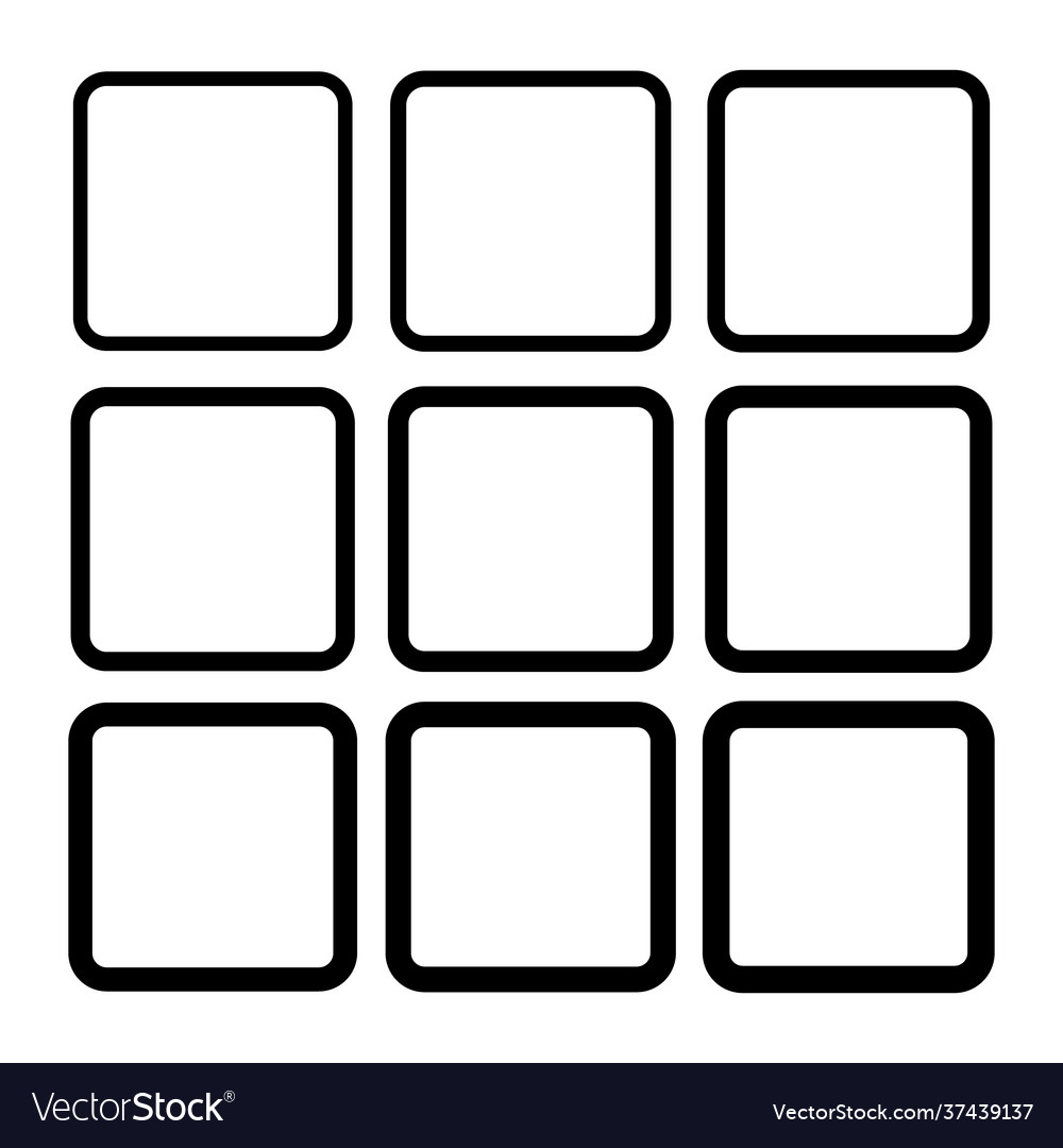 Set empty frame collection outline border vector image Set empty frame collection outline border