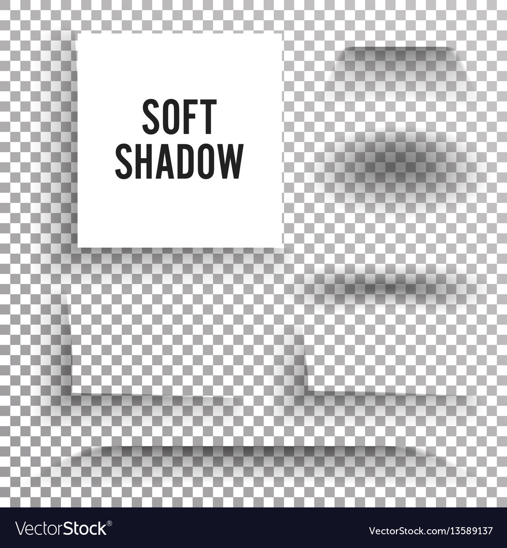 Transparent soft shadow set element vector image Transparent soft shadow set element