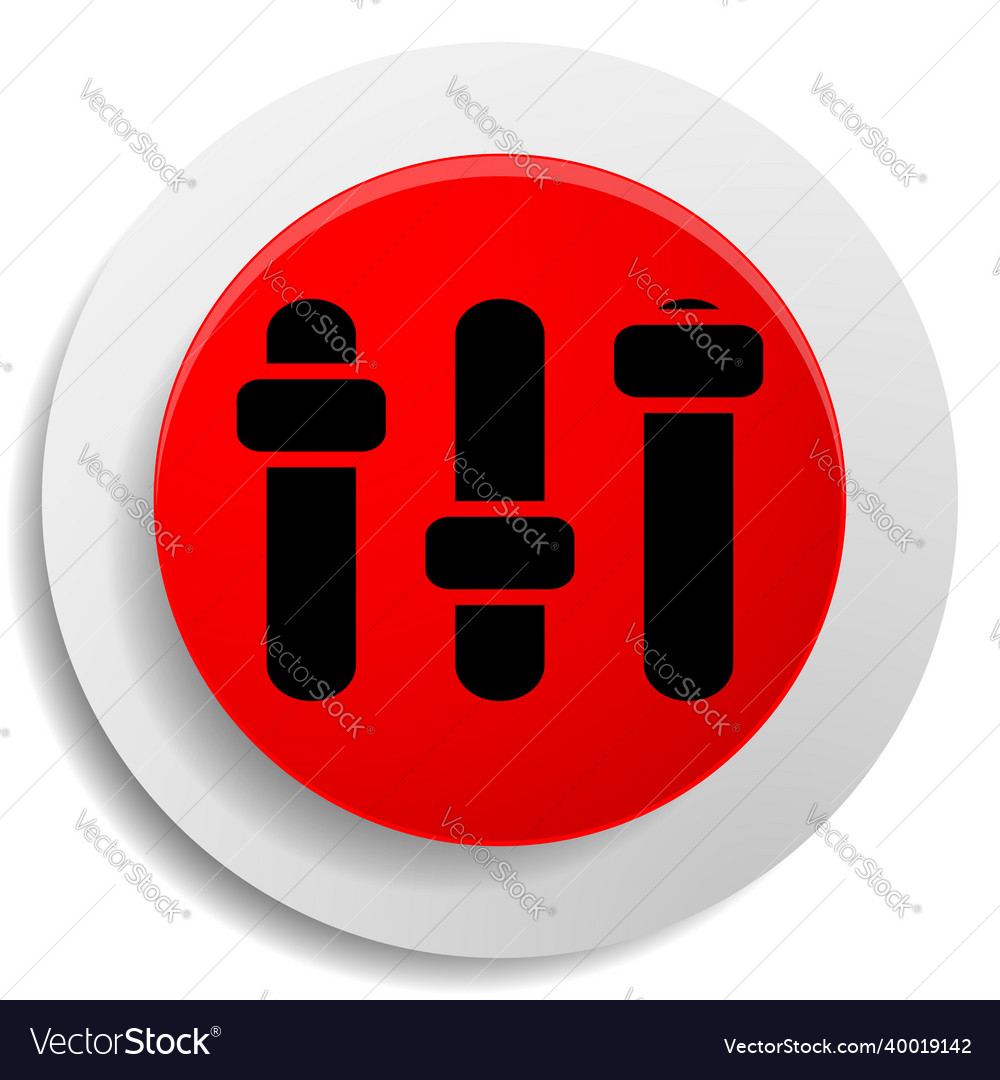 Adjuster slider tuner fader bars with levers knobs vector image Adjuster slider tuner fader bars with levers knobs