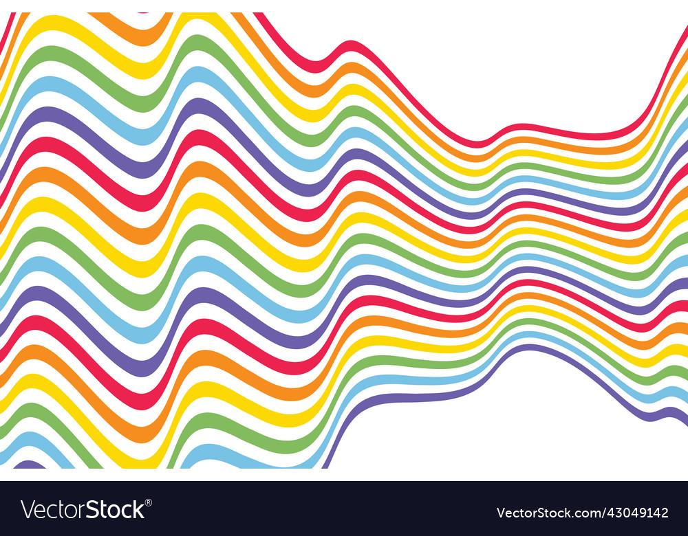 Colorful rainbow curve lines pattern vector image Colorful rainbow curve lines pattern