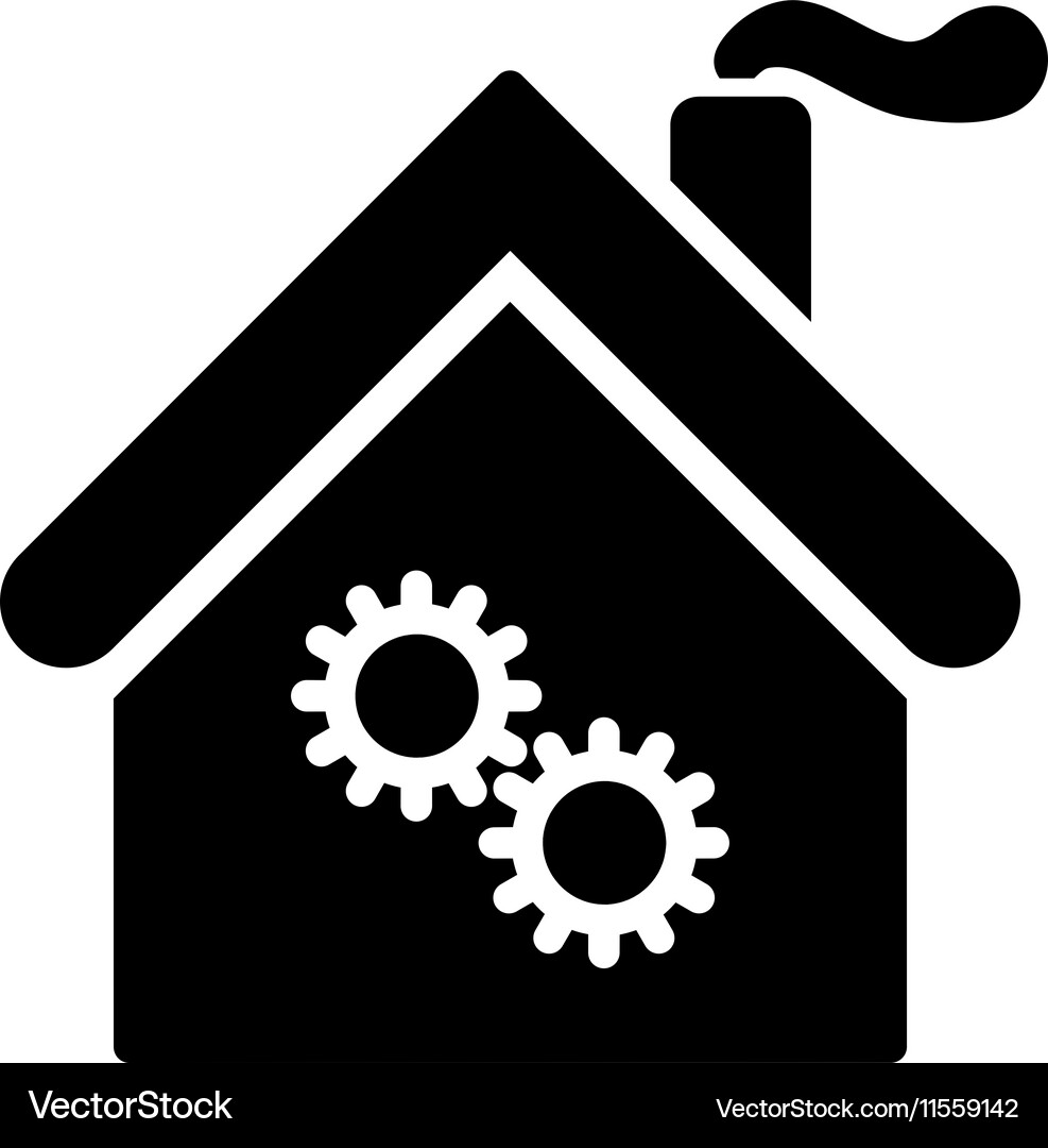 Factory building flat icon Royalty Free Vector Image