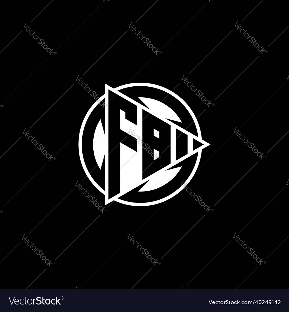 Fb logo monogram triangle play shape circle