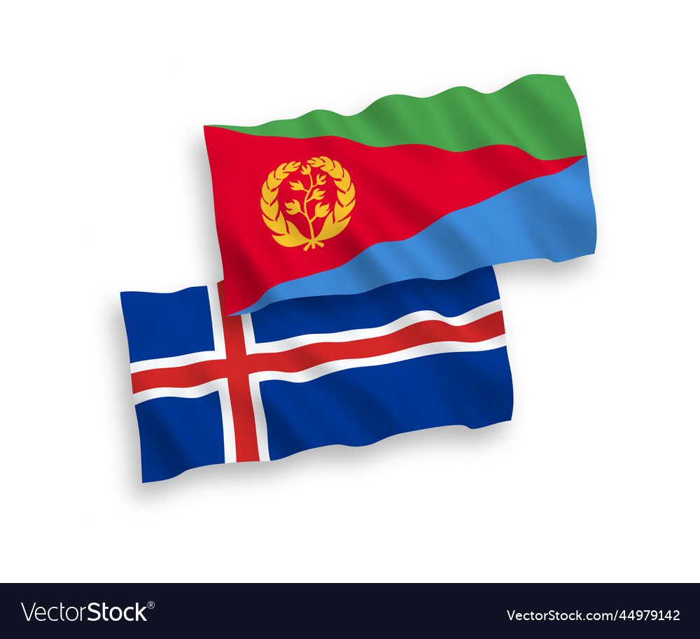 Flags of eritrea and iceland on a white background