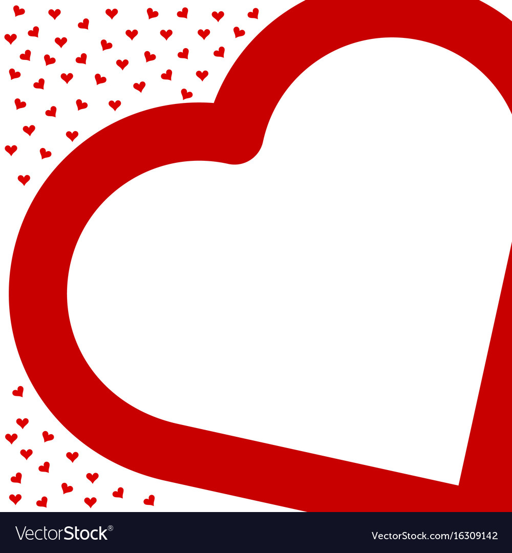 Heart in red color background