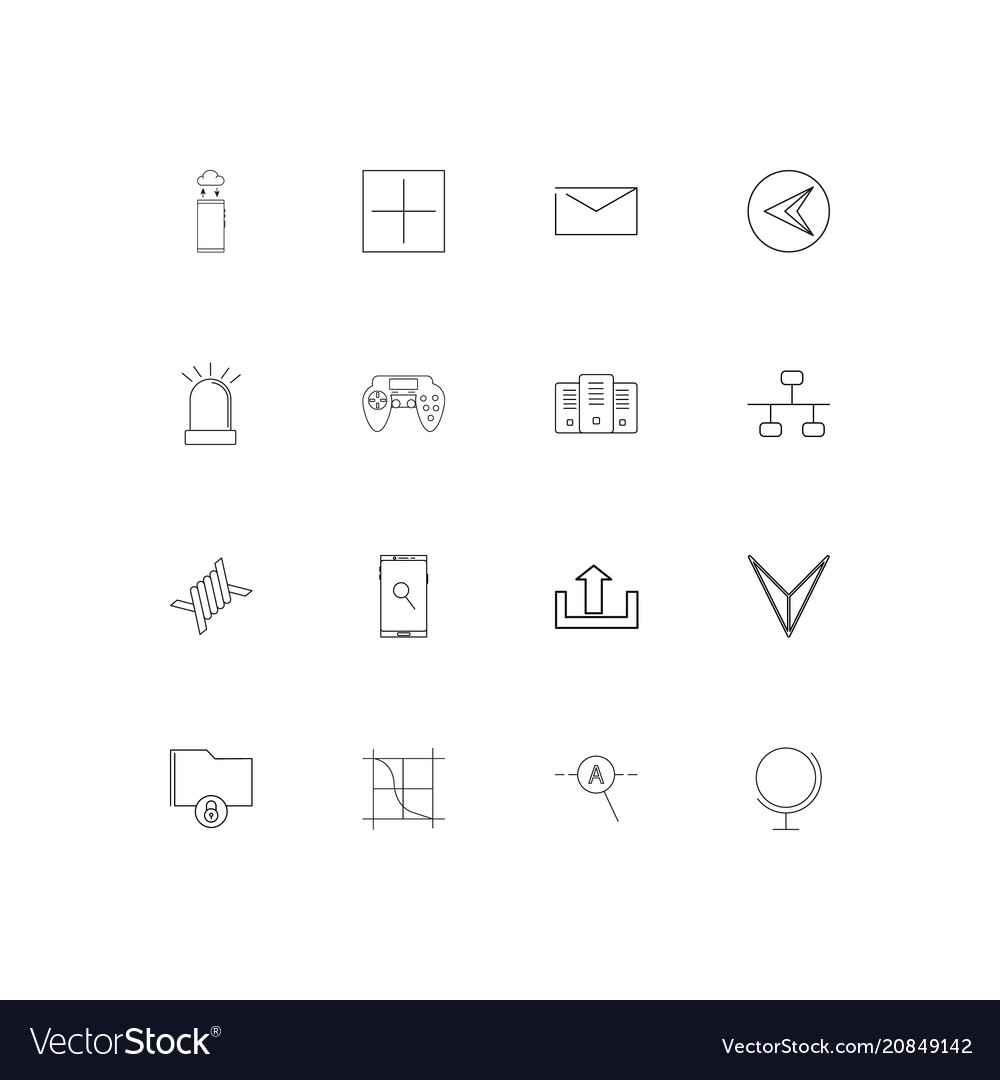 Internet technologies linear thin icons set