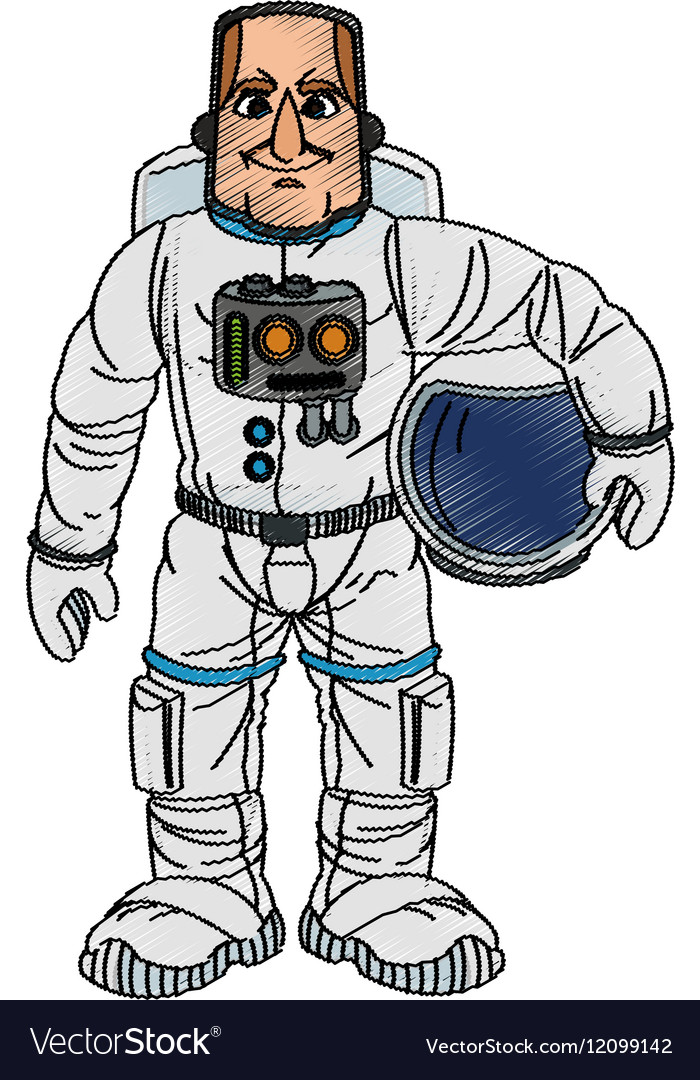 Isolated astronaut cartoon design