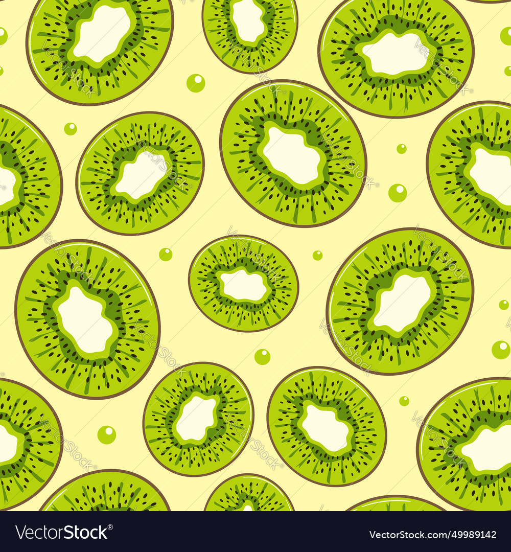 Kiwi summer seamless pattern in minimalistic style vector image Kiwi summer seamless pattern in minimalistic style