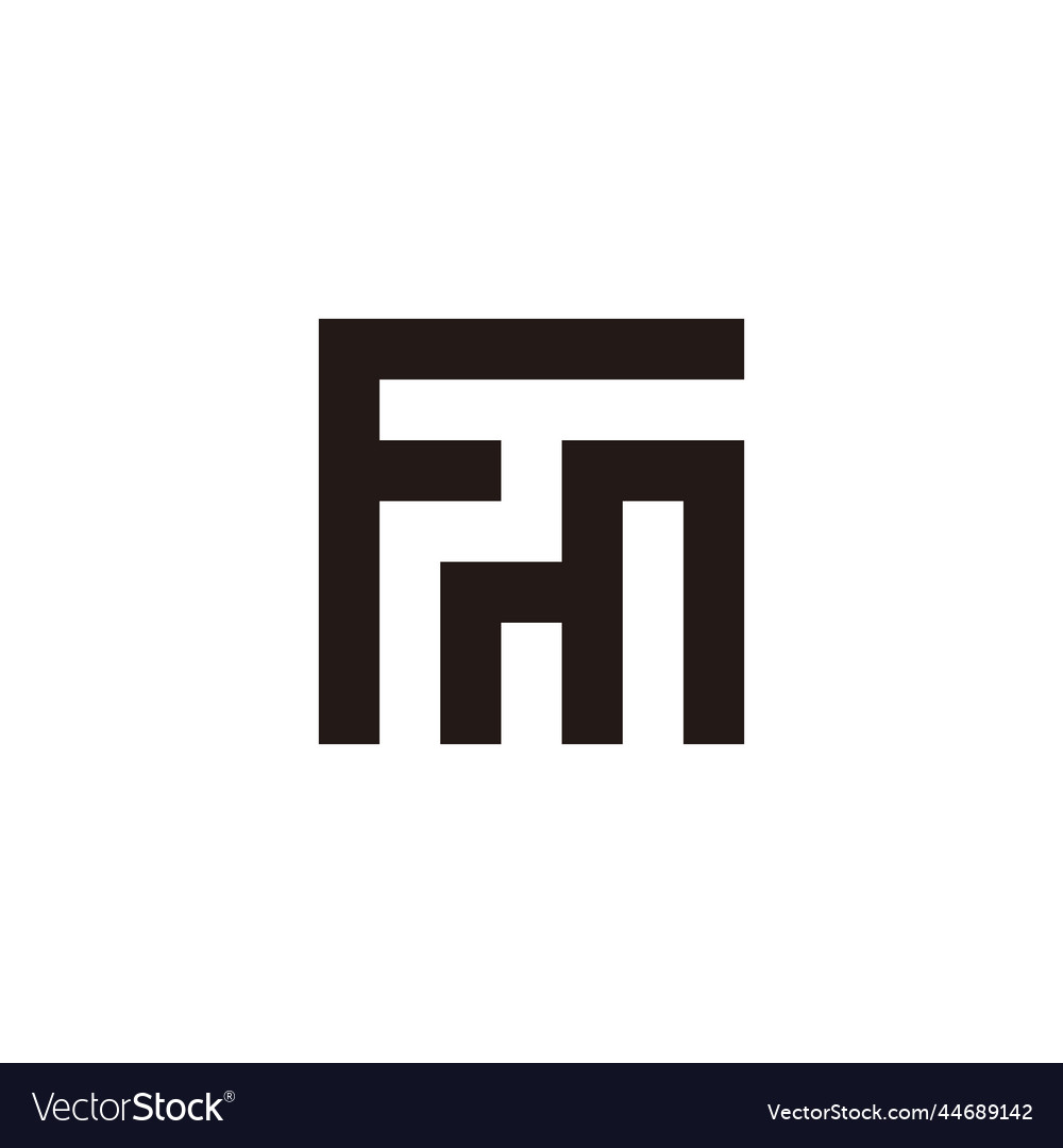 Letter f and m square building geometric symbol Vector Image