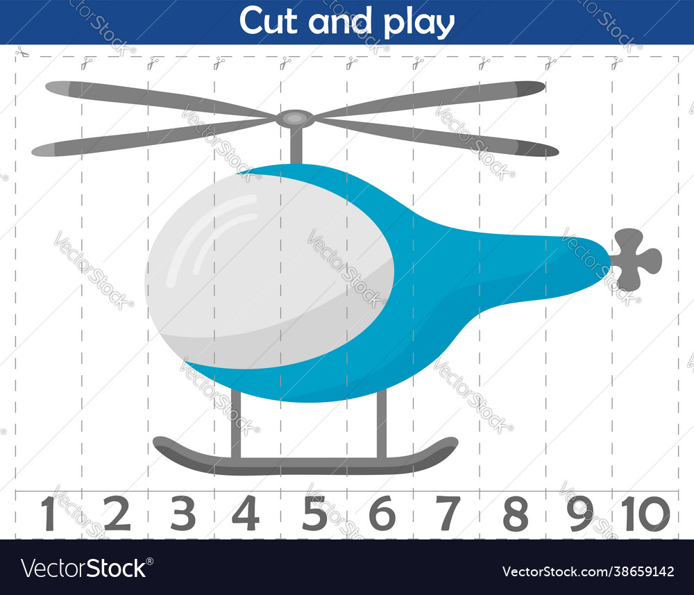 Math puzzle for children we cut and play