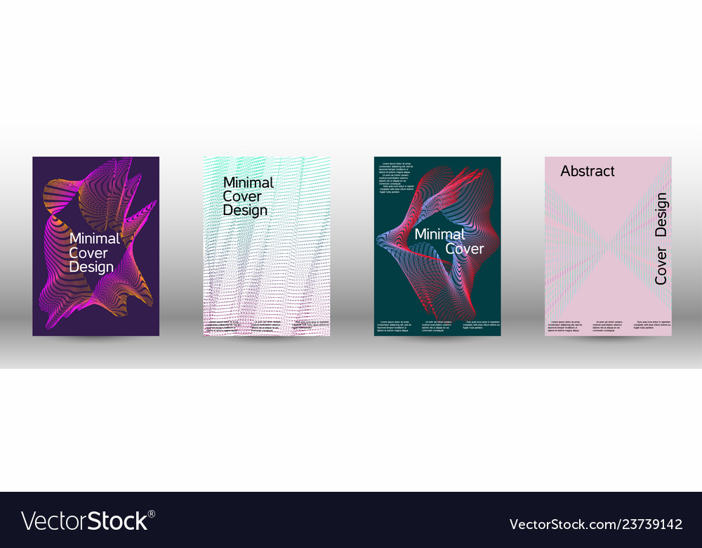 Minimal cover design with linear waves vector image Minimal cover design with linear waves