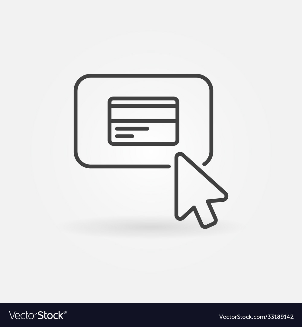 Mouse click on credit card button outline vector image Mouse click on credit card button outline