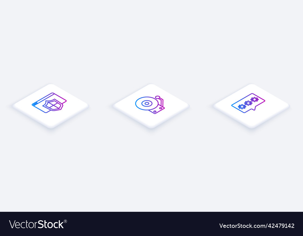 Set isometric line browser with shield ringing