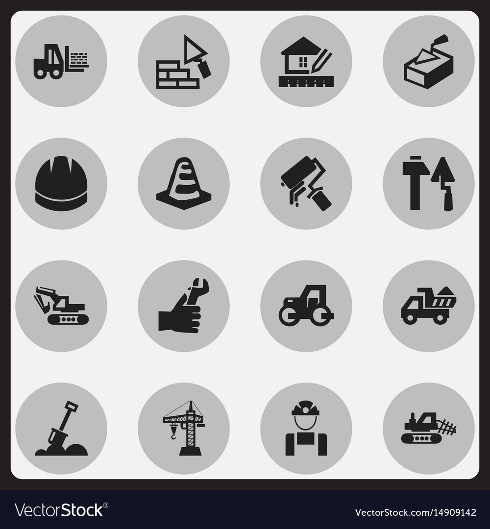 Set of 16 editable structure icons includes