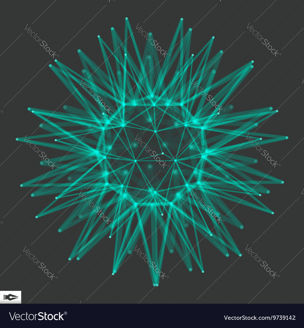 Sphere glowing grid connection structure