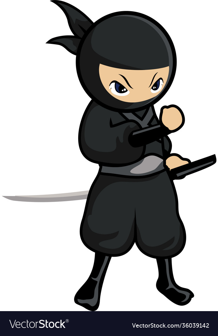 Stand ninja mascot Royalty Free Vector Image - VectorStock