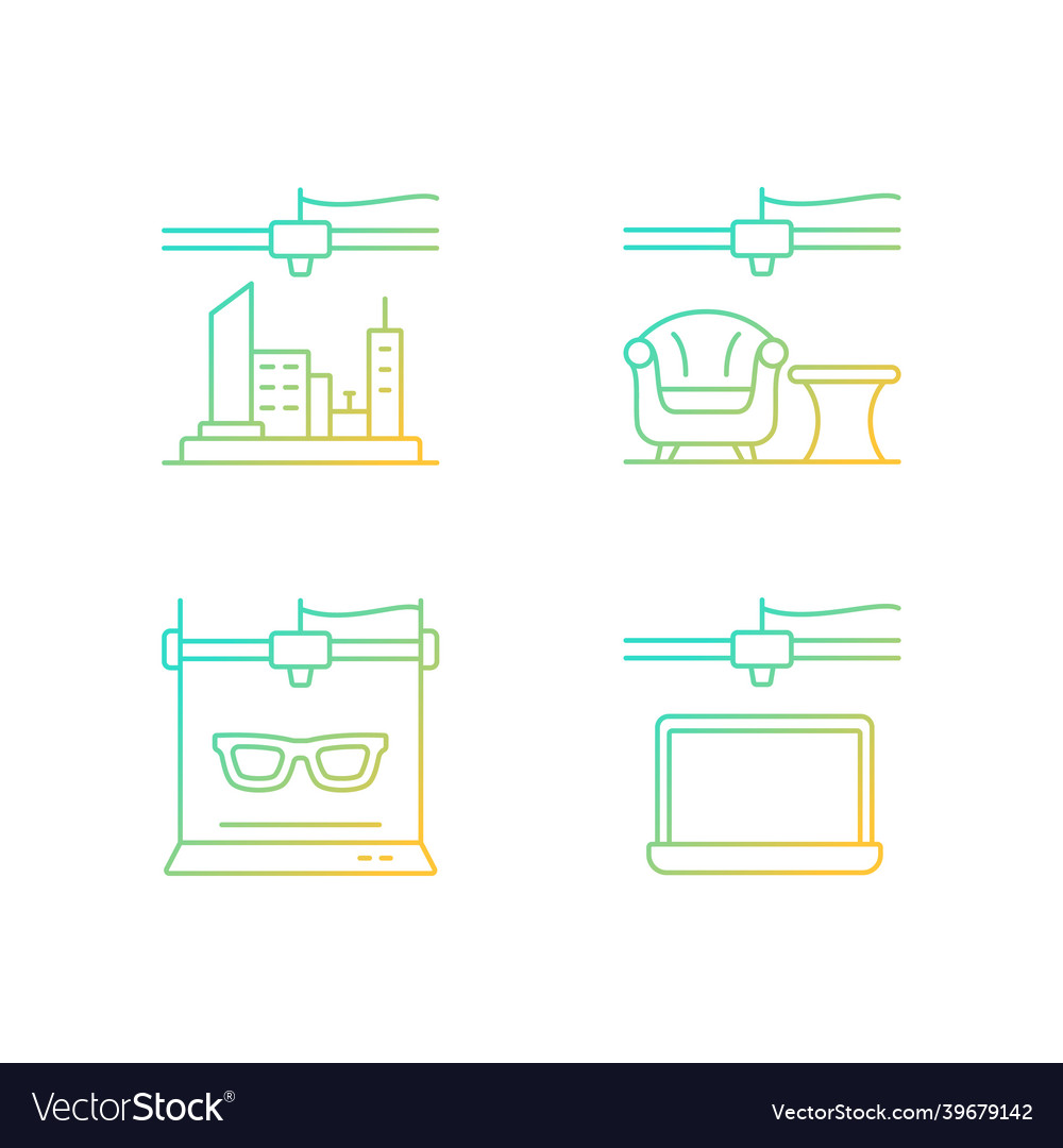 Three dimensional objects production gradient vector image Three dimensional objects production gradient