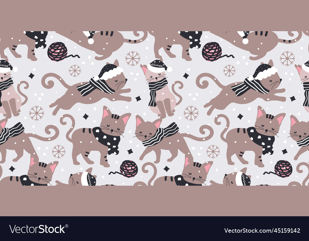 Winter and christmas themed seamless pattern