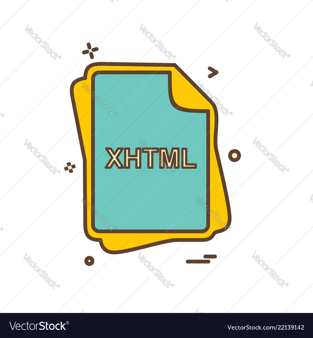 Xhtml file type icon design vector image Xhtml file type icon design