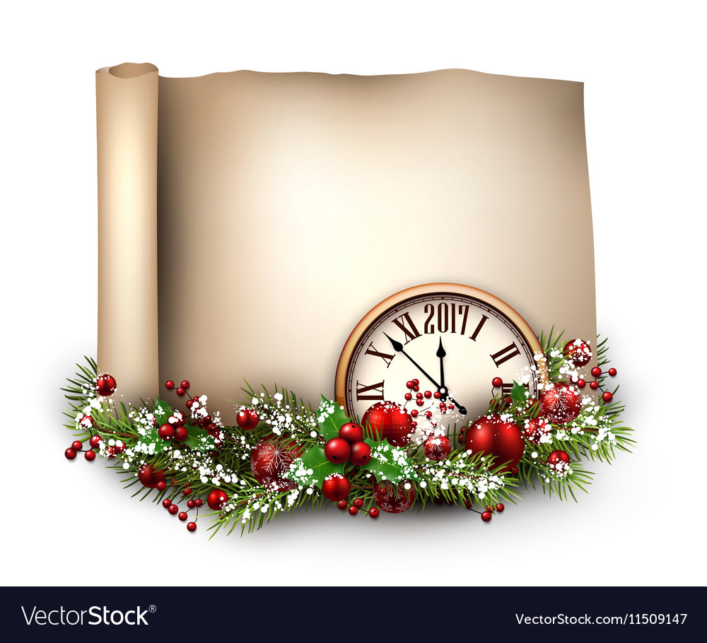 2017 new year background with scroll