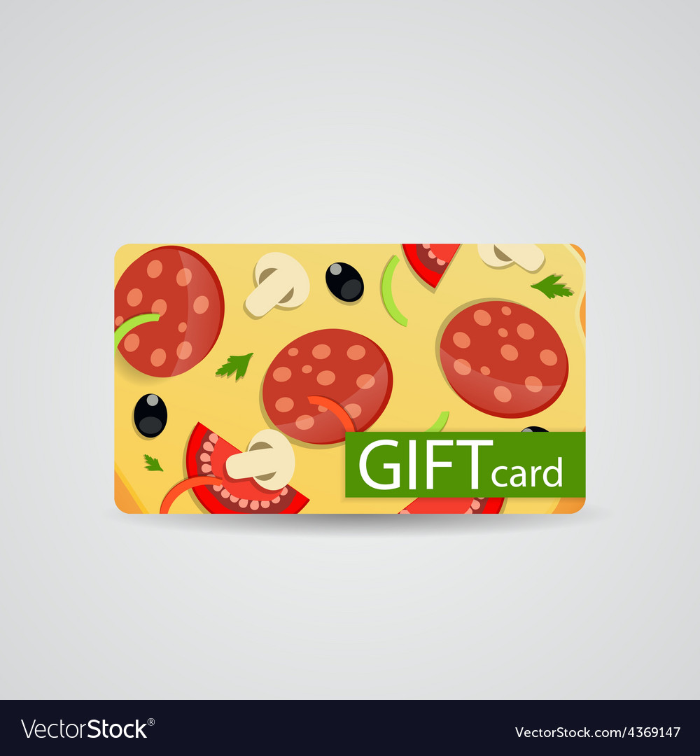 Abstract beautiful pizza gift card design