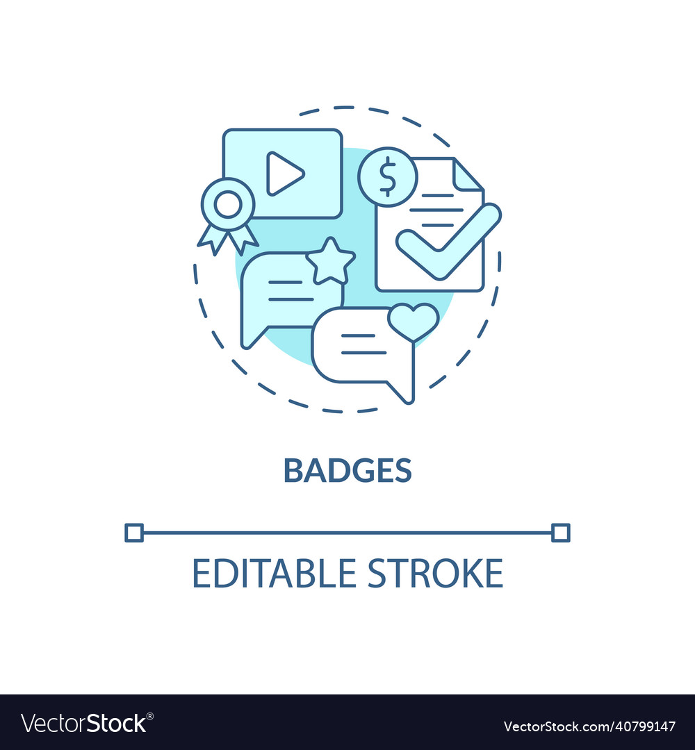 Badges blue concept icon Royalty Free Vector Image