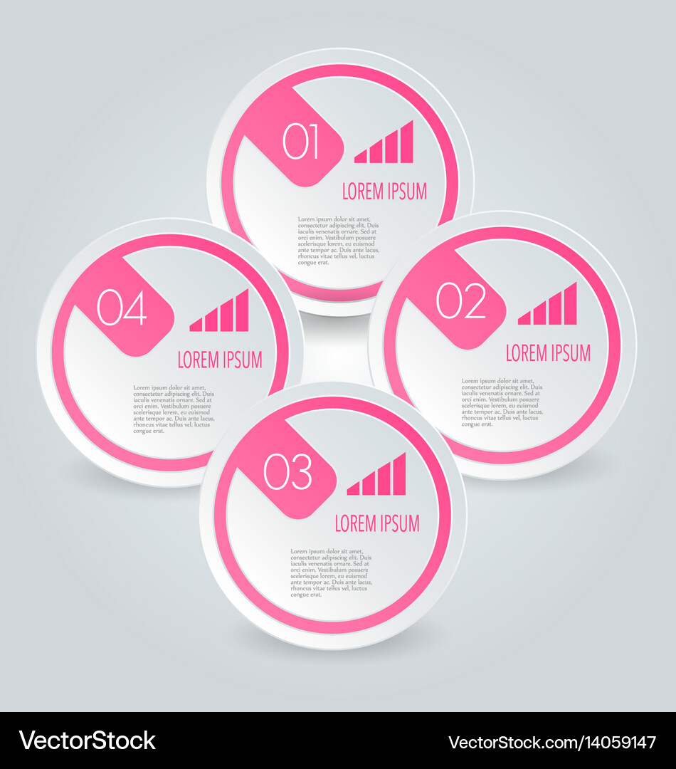 Business infographics template pink color Vector Image