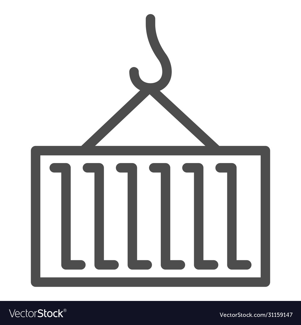 Container and hook line icon logistic Vector Image Container and hook line icon logistic