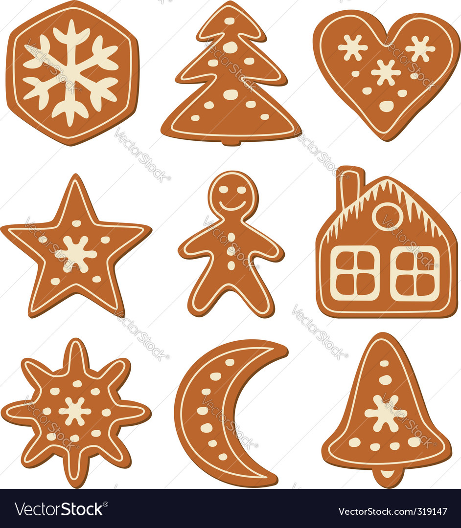 Gingerbread cookies Royalty Free Vector Image - VectorStock