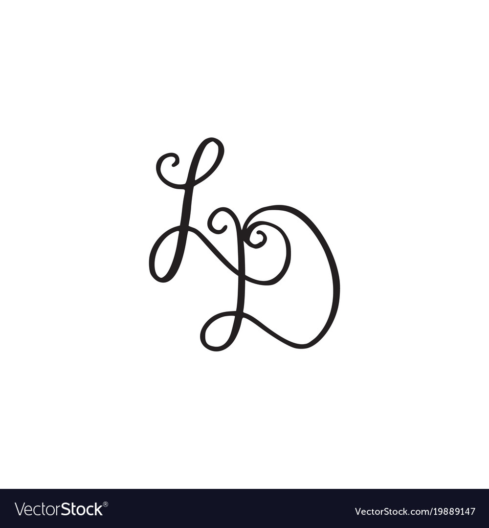 Handwritten monogram ld icon