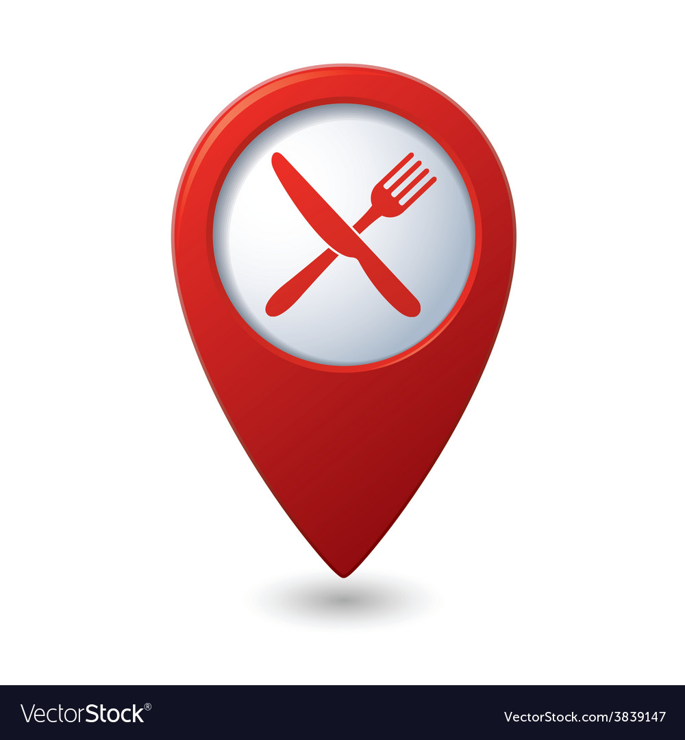 Knife and fork red pointer