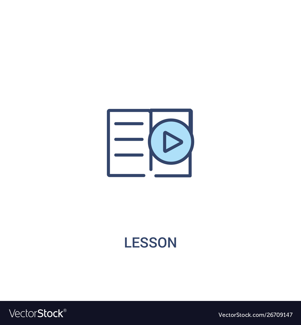 Lesson concept 2 colored icon simple line element vector image Lesson concept 2 colored icon simple line element