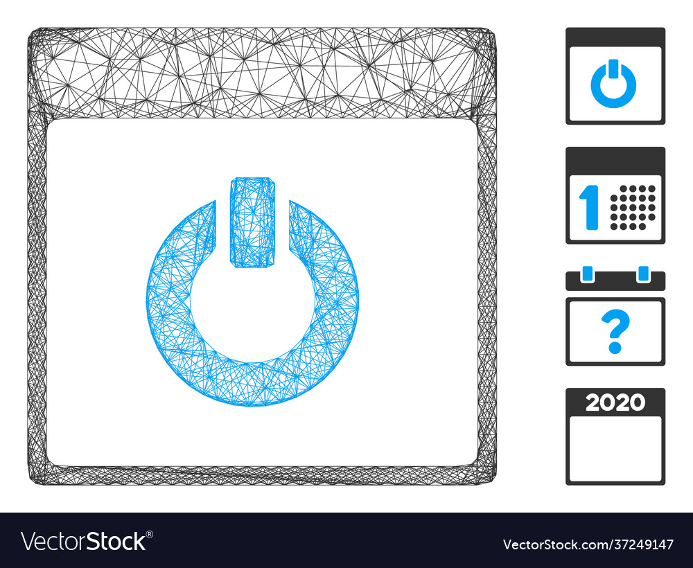 Linear switch on calendar page mesh vector image Linear switch on calendar page mesh