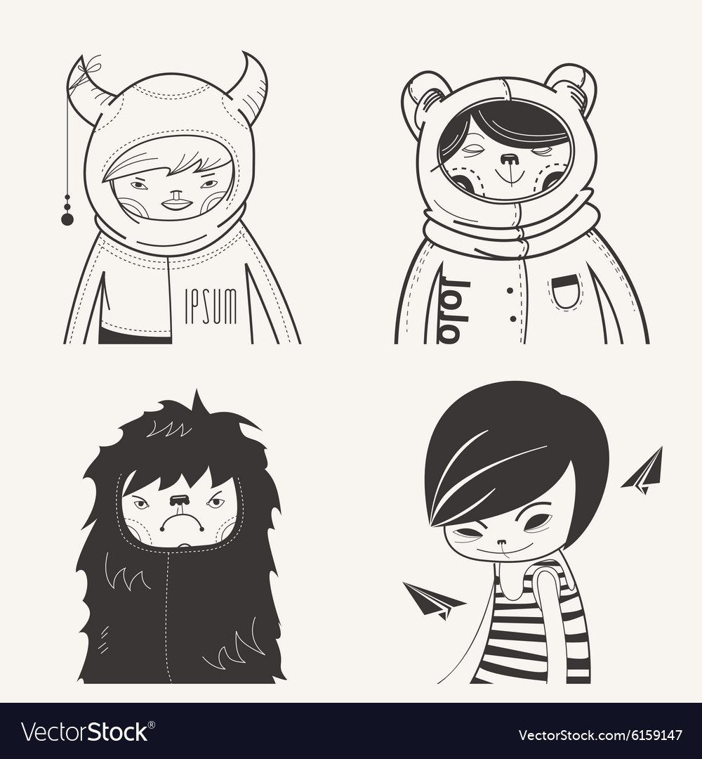 Modern characters hipsters