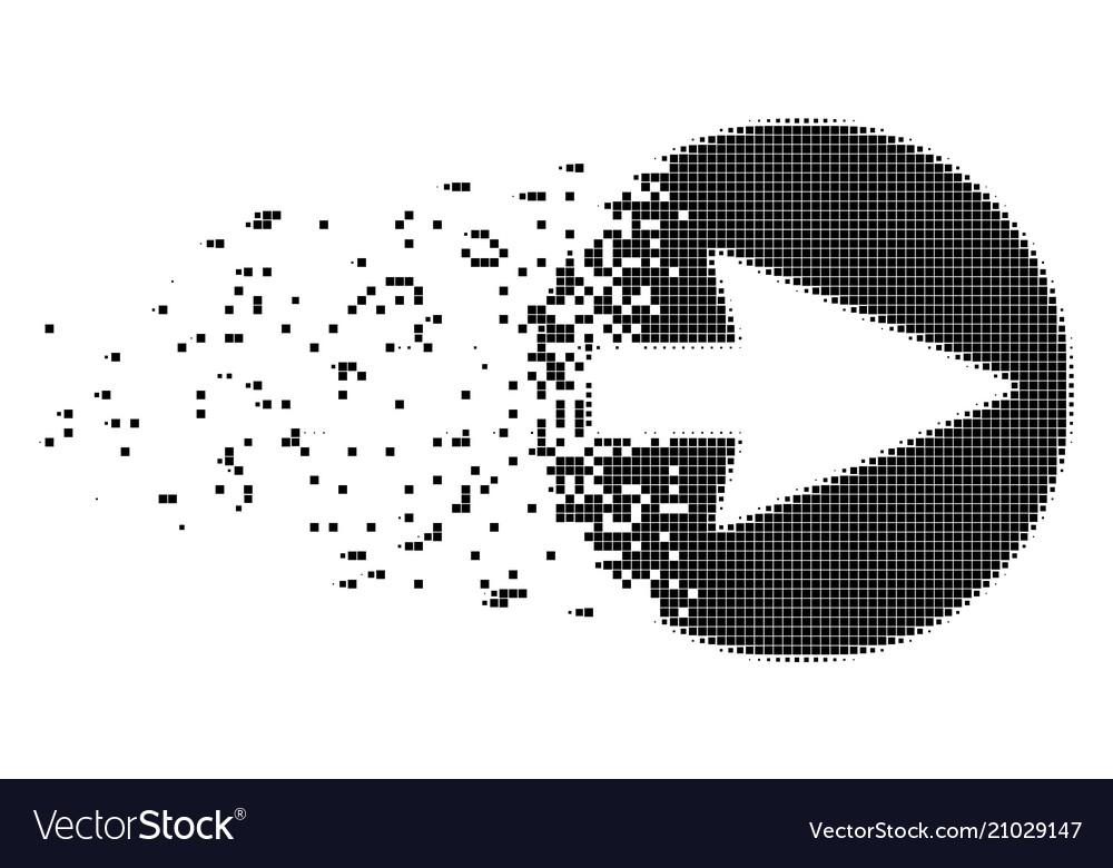 Right rounded arrow decomposed pixel icon