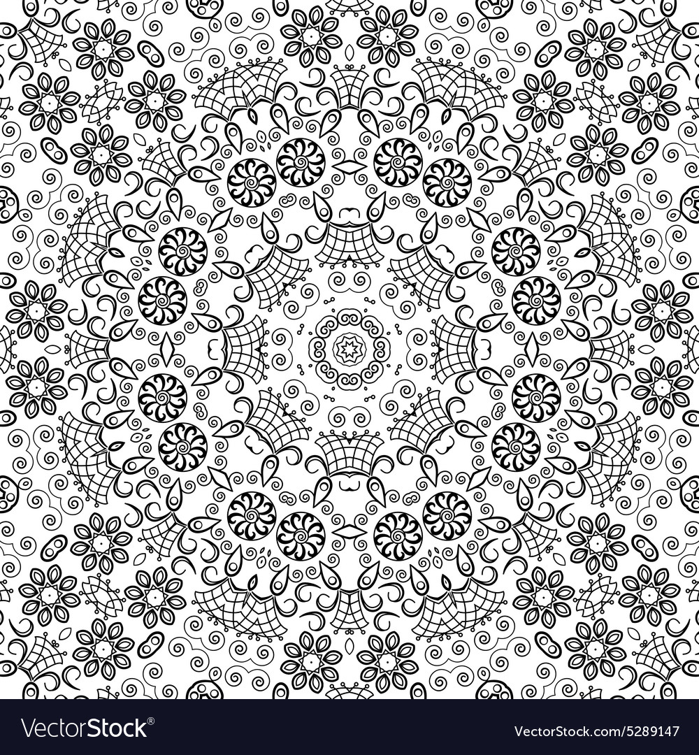 Seamless outline floral pattern