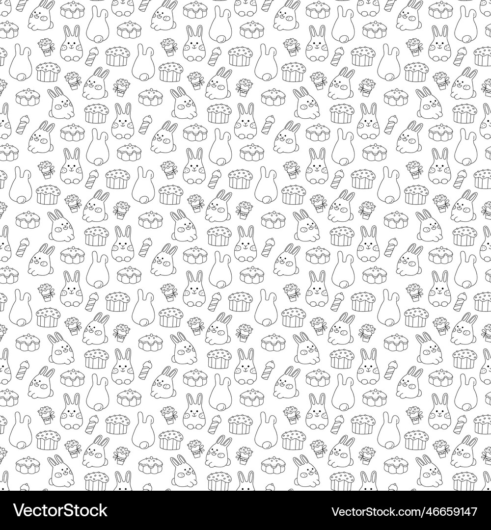 Seamless pattern with cute easter rabbits Vector Image