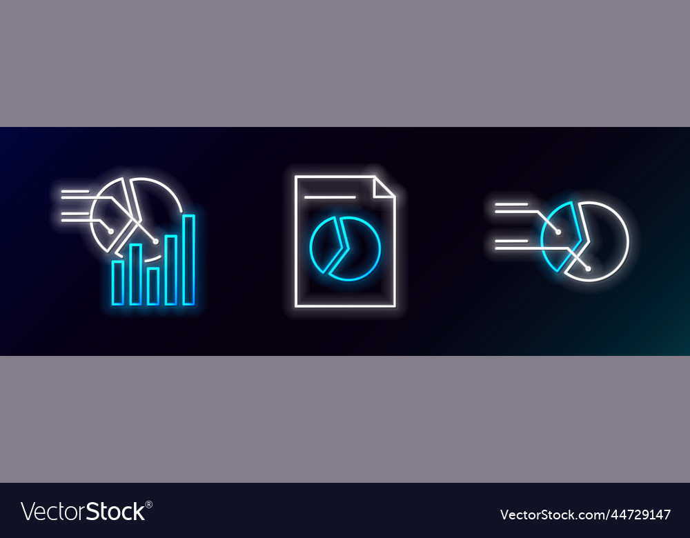 Set line pie chart infographic and document vector image Set line pie chart infographic and document