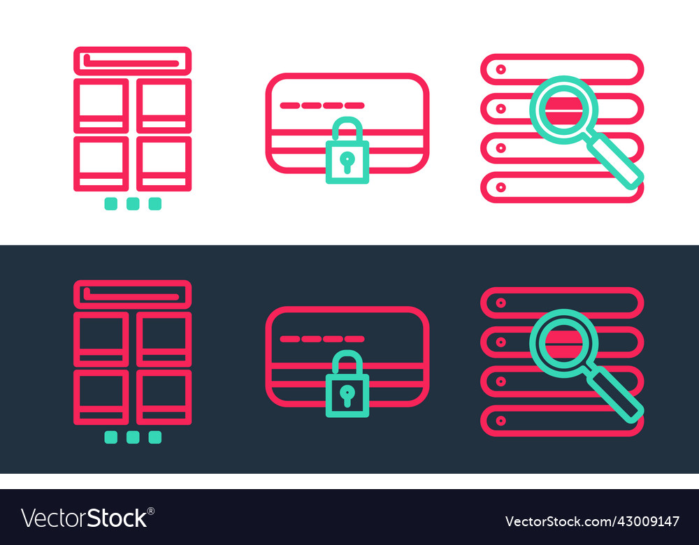 Set line search in a browser window online vector image Set line search in a browser window online