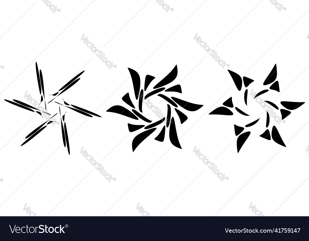Set von kreisförmigen radialen geometrischen Mandala-Motiv vector image Set von kreisförmigen radialen geometrischen Mandala-Motiv